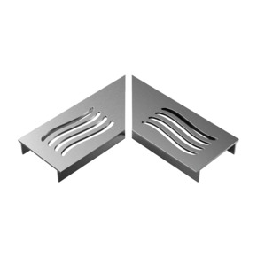 Stonewish Ultra Drain L-rooster zilver wave patroon