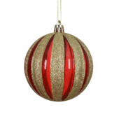 Decoris kerstbal polystyreen goud rood Ø 8 cm