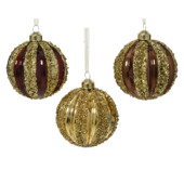 Decoris kerstbal glas gemengd goud Ø 8 cm per stuk