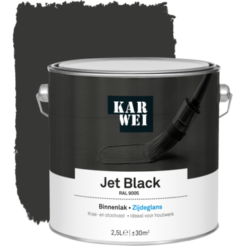 KARWEI binnenlak zijdeglans RAL 9005 Jet black 2,5 liter kopen