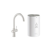 Grohe Red Compact keukenkraan met C-uitloop en 4 liter Kokend Water Boiler Supersteel