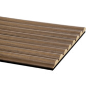 Kleurstaal lattenwand Decowall Acoustic Curve walnoot 30x25cm