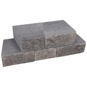 Stonewish muurblok grijszwart getrommeld
