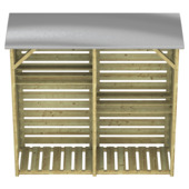 Haardhoutberging Twin grenen hout 176 x 190 x 60 cm