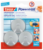 Tesa Haak Powerstrip Rond Kunststof Chroom - 3 Stuks