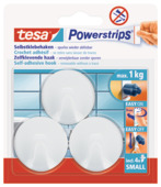 Tesa Haak Powerstrip Rond Wit Kunststof - 3 Stuks
