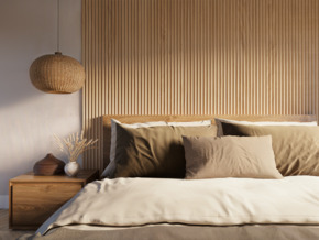 Lattenwand Decowall Acoustic Curve natuur eiken 260x30cm, 2 stuks (1.56m2)