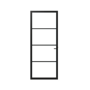 Lundia binnendeur Lumen En 1C03 blank glas zwart gegrondverfd opdek links 83 x 201,5 cm inclusief deurbeslag