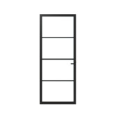 Lundia binnendeur Lumen En 1C03 blank glas zwart gegrondverfd opdek links 93 x 231,5 cm inclusief deurbeslag