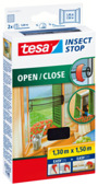 tesa Insect Stop raamhor met klittenband Open/Close 130x150 cm antraciet
