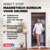 tesa Insect Stop magnetische deurhor 80 x 200 cm antraciet