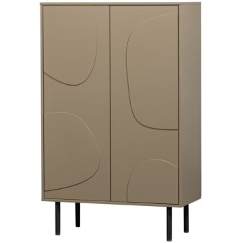 茶 Alda UH WOOOD opbergkast Cadiz 2-deurs mud bruin grenenhout 135 x 85 x 40