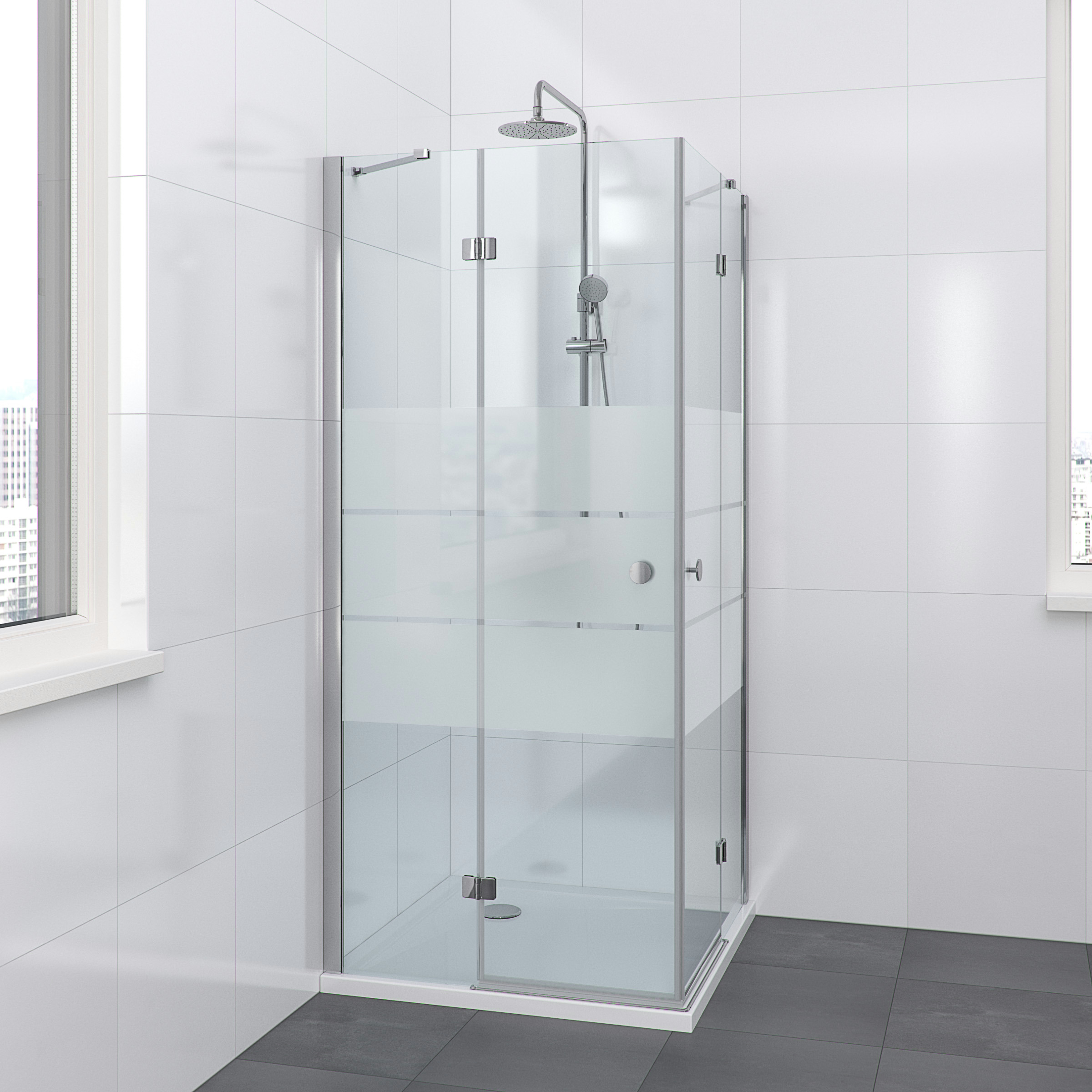 Bruynzeel Vitro Hoekinstap Chroom 195X87 bruynzeel kopen in de aanbieding