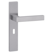 Gamma deurkruk set Hotel recht schild sleutelgat 56 mm RVS