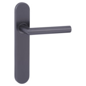 Gamma deurkruk set Zagreb ovaal blind schild gun metal RVS