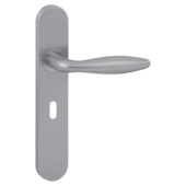 Gamma deurkruk set Japura ovaal schild sleutelgat 56 mm RVS