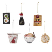 Christmas Goods glasfiguur kersthanger aziatisch eten divers per stuk