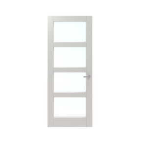 Lundia binnendeur Frama En 2D04 mat glas wit gegrondverfd opdek rechts 88 x 231,5 cm
