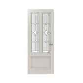 Lundia binnendeur Frama Tva 2I01 glas in lood wit gegrondverfd opdek links 93 x 211,5 cm