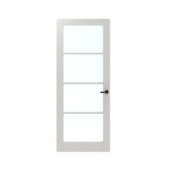 Lundia binnendeur Frama Tre 2C02 blank glas wit gegrondverfd opdek links 83 x 201,5 cm
