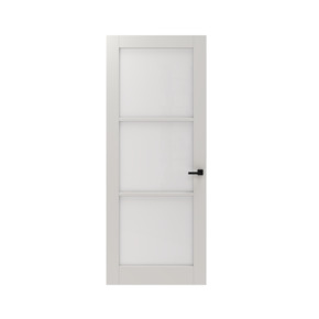 Lundia binnendeur Frama Tre 2D01 mat glas wit gegrondverfd opdek rechts 63 x 201,5 cm