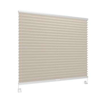 GAMMA enkel plisségordijn draaikiepraam hout 7216 licht taupe lichtdoorlatend op maat