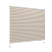 GAMMA enkel plisségordijn draaikiepraam hout 7216 licht taupe lichtdoorlatend op maat