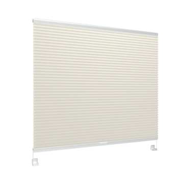 GAMMA dubbel plisségordijn draaikiepraam kunststof of aluminium 8233 licht beige lichtdoorlatend op maat