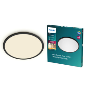 Philips plafondlamp Superslim sceneswitch 1x18W zwart 2700K