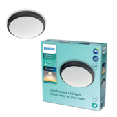 Philips plafonnière Doris Ø 22 cm zwart 6w