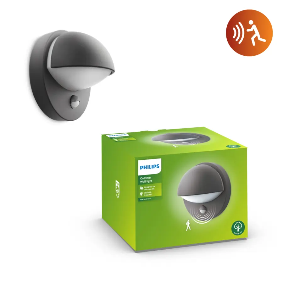 Philips buitenlamp MyGarden June zwart met bewegingssensor