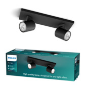 Philips opbouwspots Runner 2-lichts zwart
