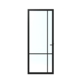 Lundia binnendeur Lumen En 1C04 blank glas zwart gegrondverfd stomp 93 x 211,5 cm inclusief deurbeslag Tord