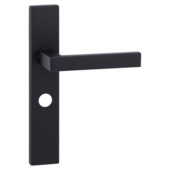 Gamma deurkruk set Florence recht schild vrij-bezet sluiting 63/8 mm zwart RVS