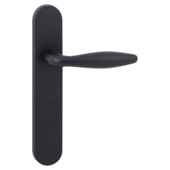 Gamma deurkruk set Golf ovaal blind schild zwart RVS