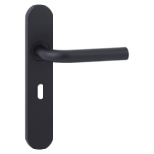 Novidade deurkrukset Parijs ovaal schild met sleutelgat 56 mm zwart RVS