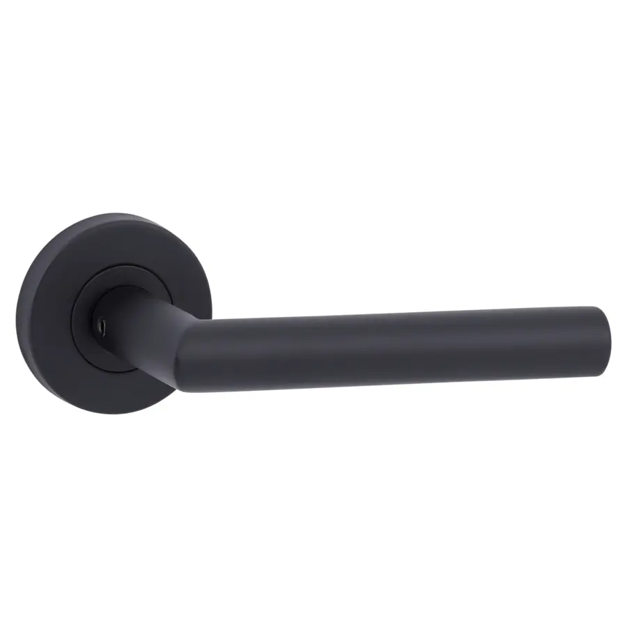 Novidade deurkrukset Porto rond rozet zwart RVS