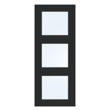 Arne & Bodil binnendeur ABT306 blank facetglas - diep zwart afgelakt