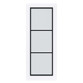 Arne & Bodil binnendeur ABB104 mat glas met blanke rand - extra wit afgelakt - glaslat diep zwart