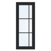 Arne & Bodil binnendeur ABD504 blank glas - diep zwart afgelakt - glaslat diep zwart