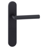 Gamma deurkruk set Zagreb ovaal blind schild zwart RVS