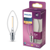 Philips LED kaars E14 1W filament helder niet dimbaar