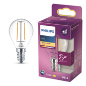 Philips LED kogel E14 1,9W filament helder niet dimbaar
