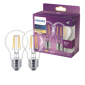 Philips LED peer E27 3,4W filament helder niet dimbaar 2 stuks
