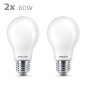 Philips LED peer E27 5,9W 2 stuks mat niet dimbaar