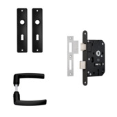 AXA binnendeurbeslag edge blokkruk sl55 met slot zwart