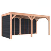 Overkapping Douglas Zwart Zweeds Rabat 545x255cm a-symmetrisch