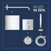 Grohe Precision Thermostat Perfect inbouw douchesysteem met Vitalio Rain Mono 310 hoofddouche vierkant Chroom