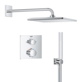 Grohe Precision Thermostat Perfect inbouw douchesysteem met Vitalio Rain Mono 310 hoofddouche vierkant Chroom