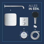 Grohe Precision Thermostat Perfect inbouw douchesysteem met  Vitalio Comfort 250 hoofddouche vierkant Chroom